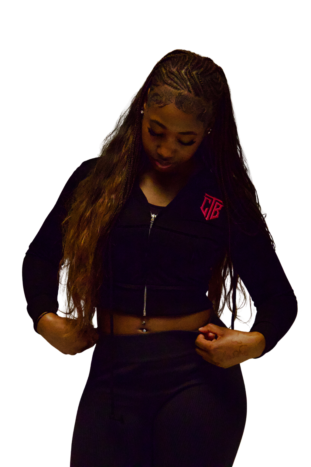 Hustla Zip up- Ladies Edition - Black and pink