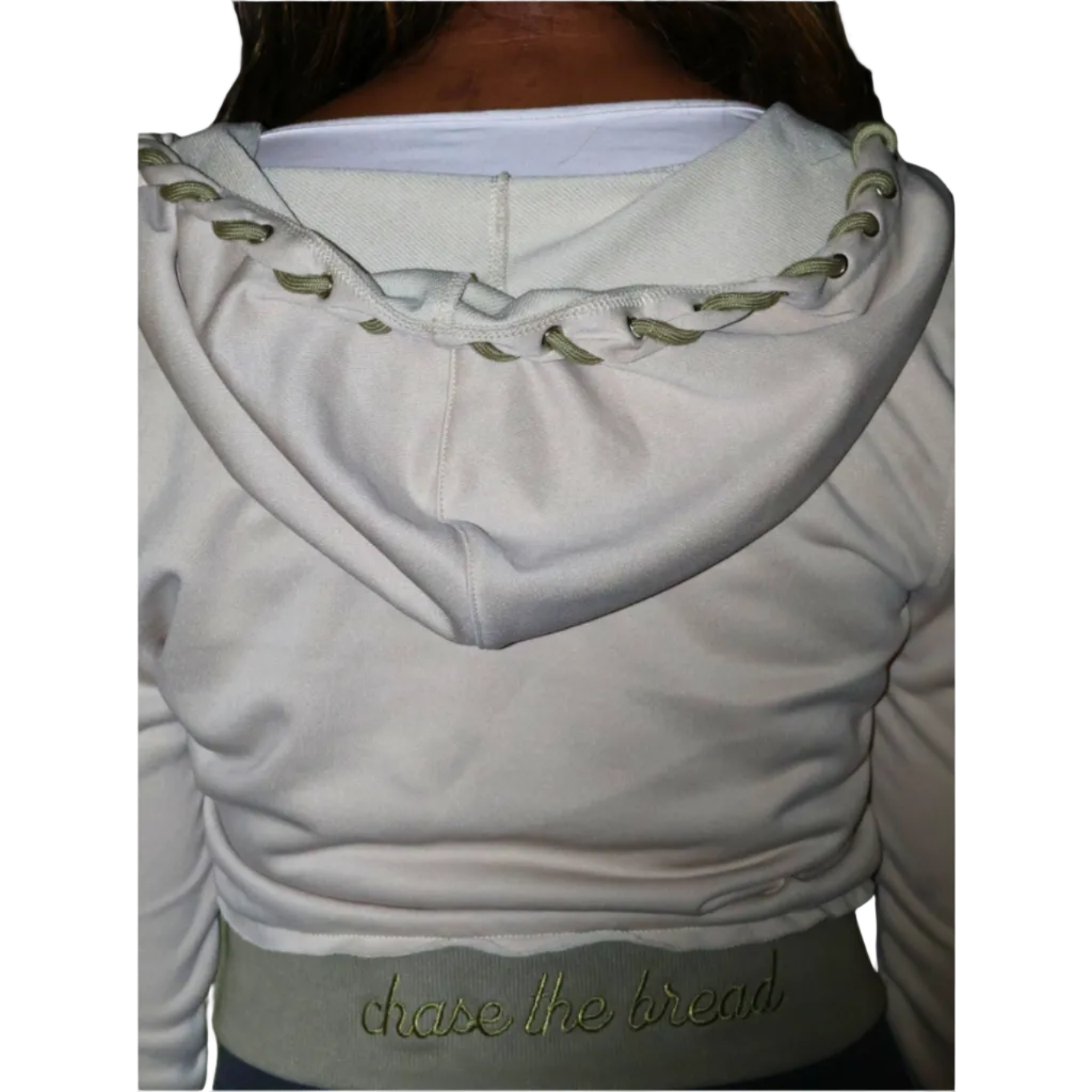 Hustla Zip up - Ladies Edition - Cream and Green