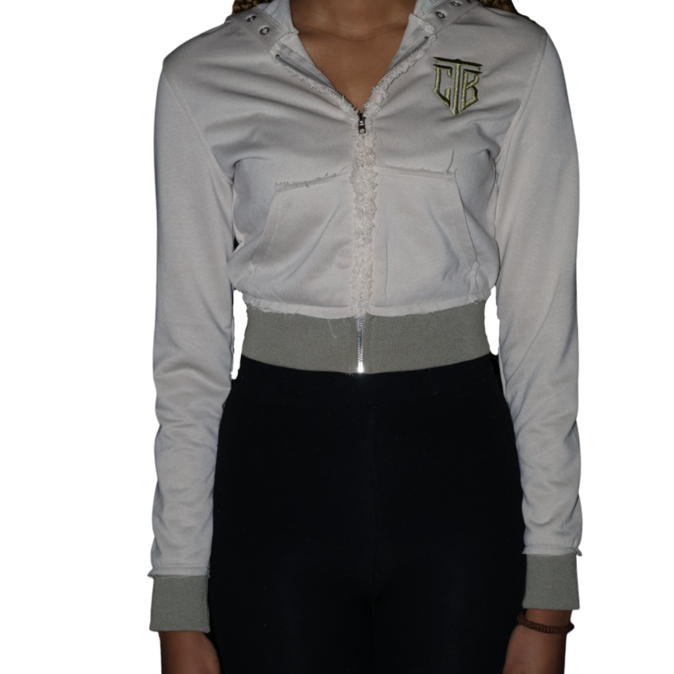 Hustla Zip up - Ladies Edition - Cream and Green